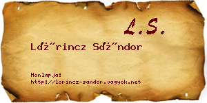 Lőrincz Sándor névjegykártya
