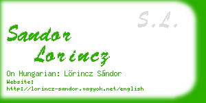 sandor lorincz business card